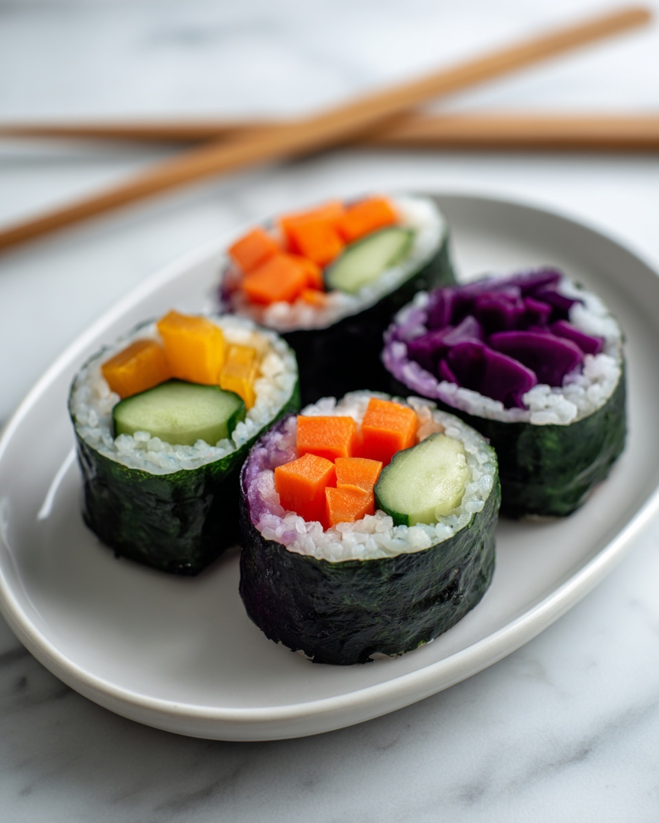 Stuffed Cucumber Veggie Sushi Recipe - Recipe Image
