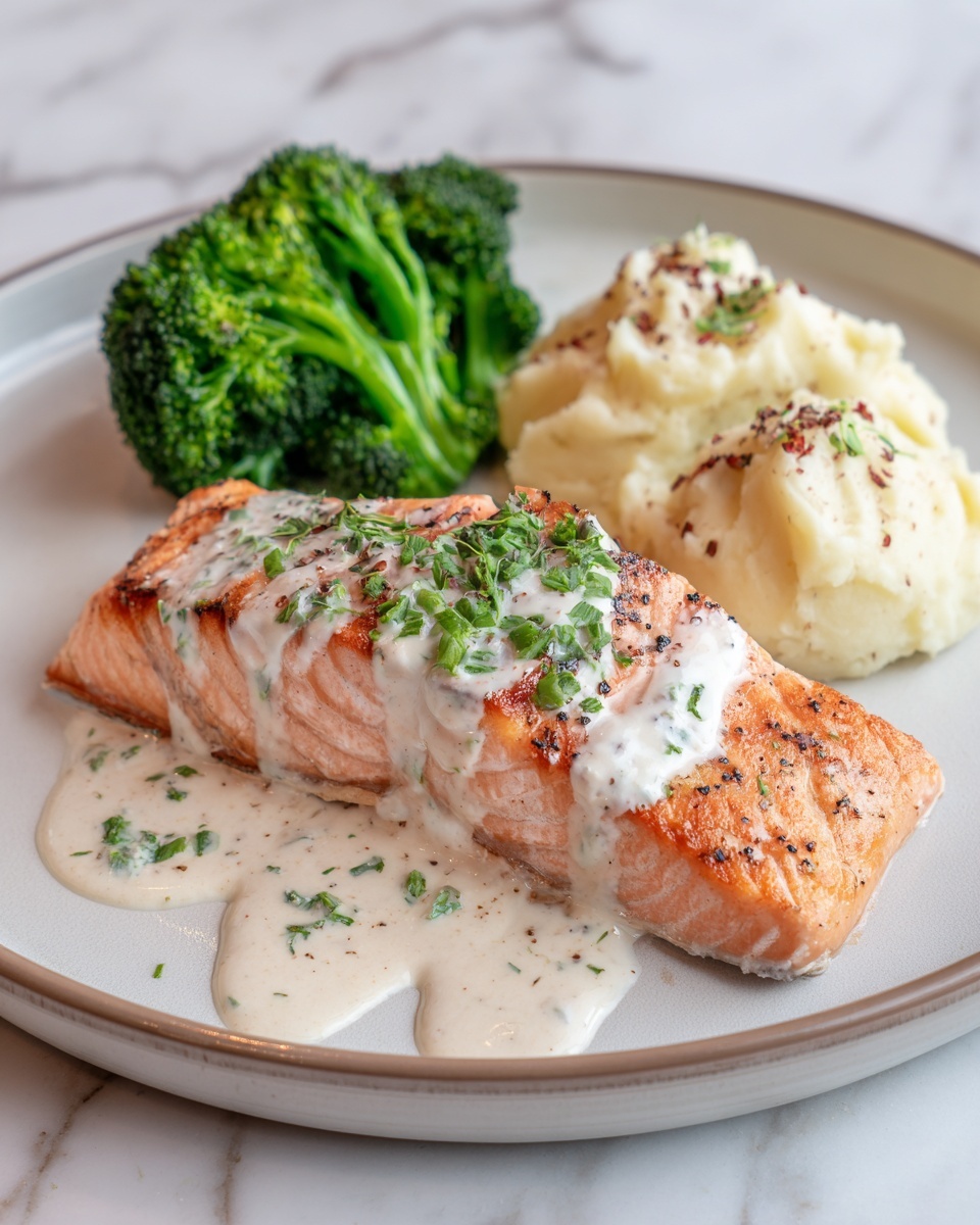Creamy Garlic Butter Salmon Recipe - Recipe Image