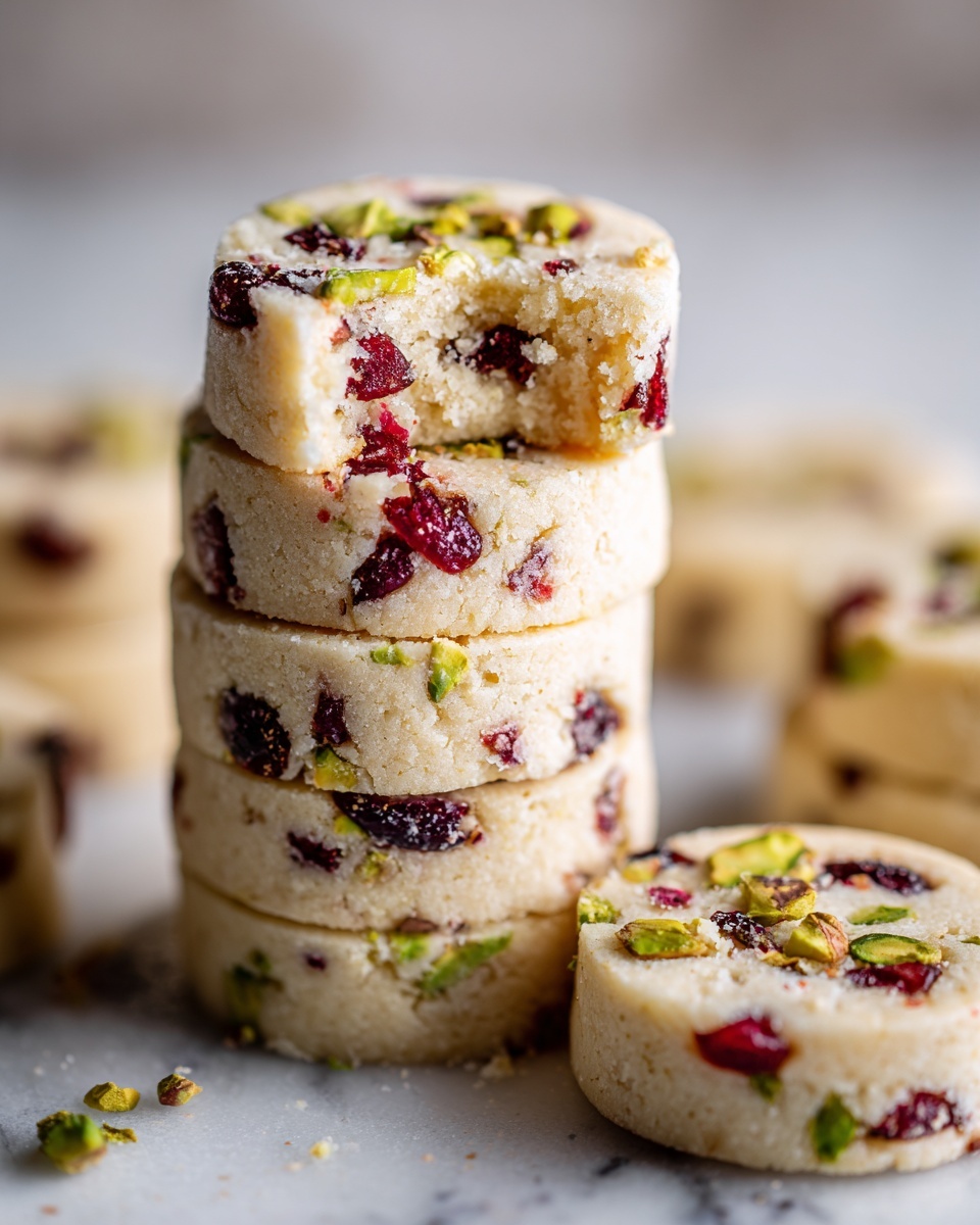 Cranberry Pistachio Shortbread Cookies Recipe - Recipe Image
