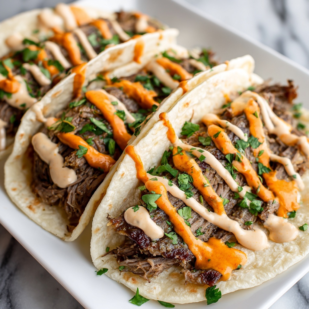 Garlic Butter Honey BBQ Beef Tacos Recipe - Recipe Image