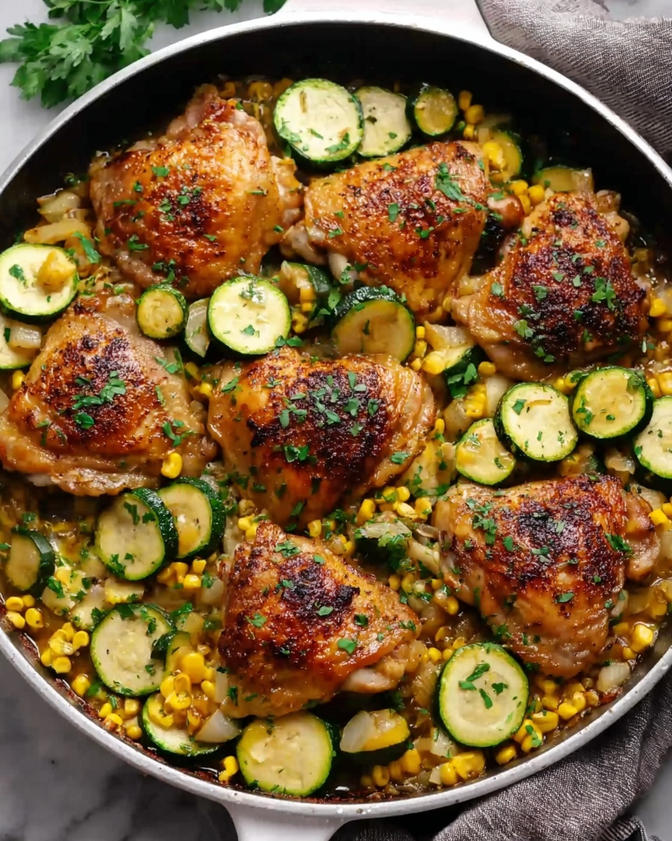 Garlic Butter Chicken with Zucchini and Corn Recipe - Recipe Image