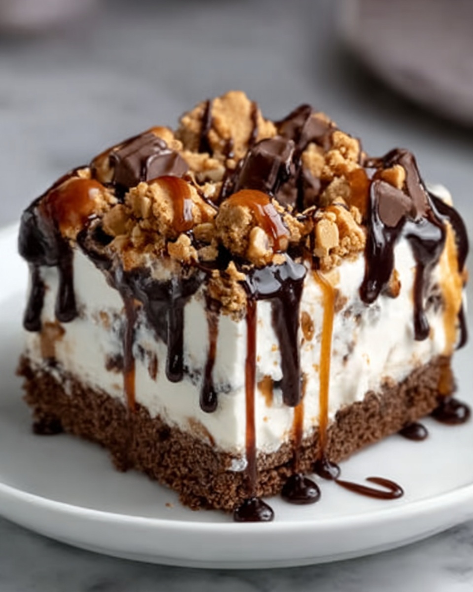 Butterfinger Candy Bar Poke Cake Recipe - Recipe Image