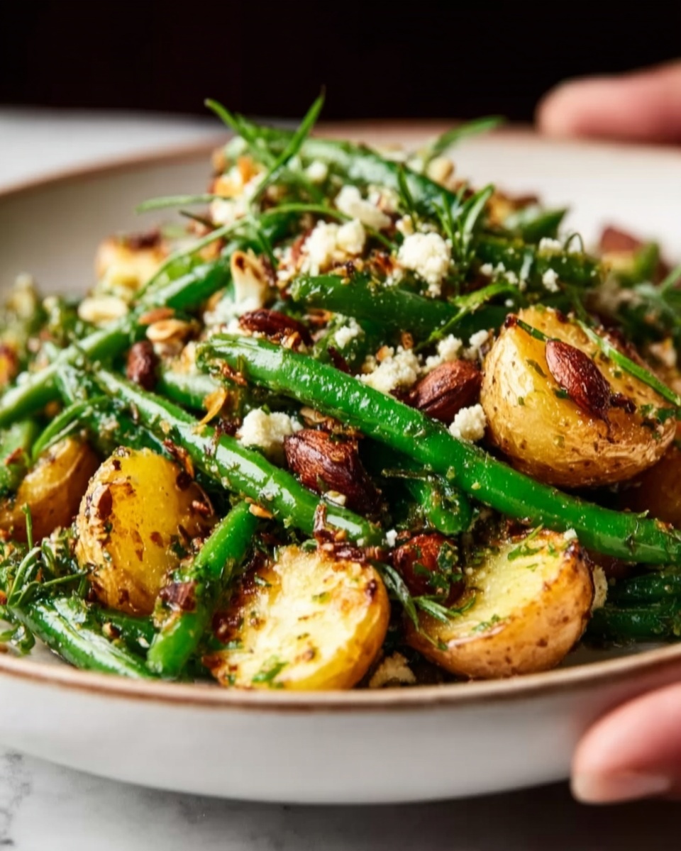 Warm Green Bean Salad with Crispy Potatoes and Feta Recipe - Recipe Image