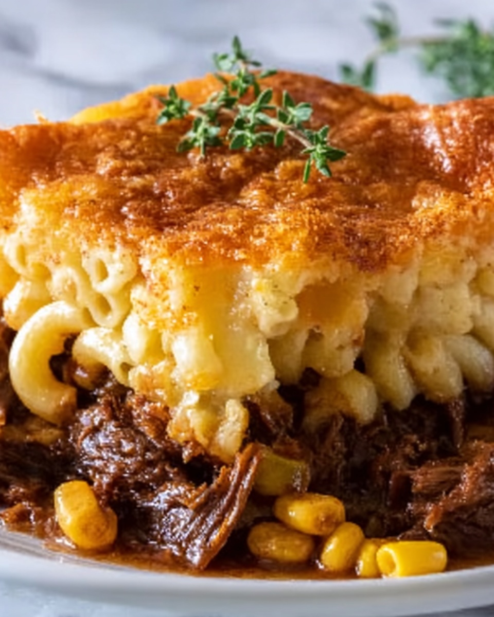 Oxtail Pot Pie with Mac & Cheese Crust Recipe - Recipe Image