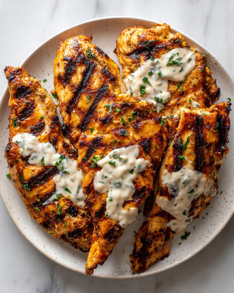 Grilled Chicken Bites with Creamy Garlic Sauce Recipe - Recipe Image