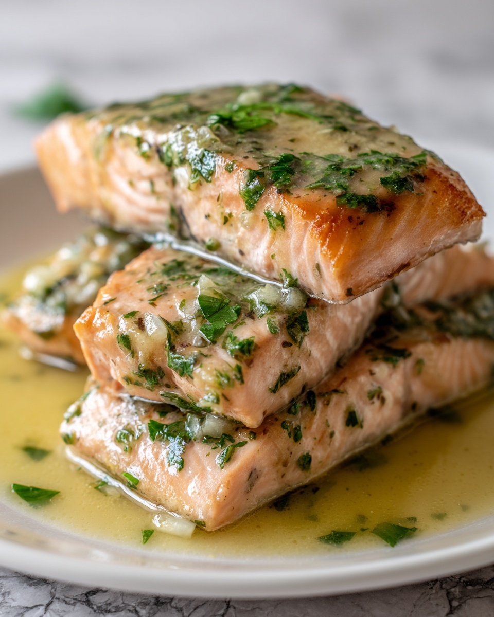 Olive Oil Poached Salmon with Herb Vinaigrette Recipe - Recipe Image