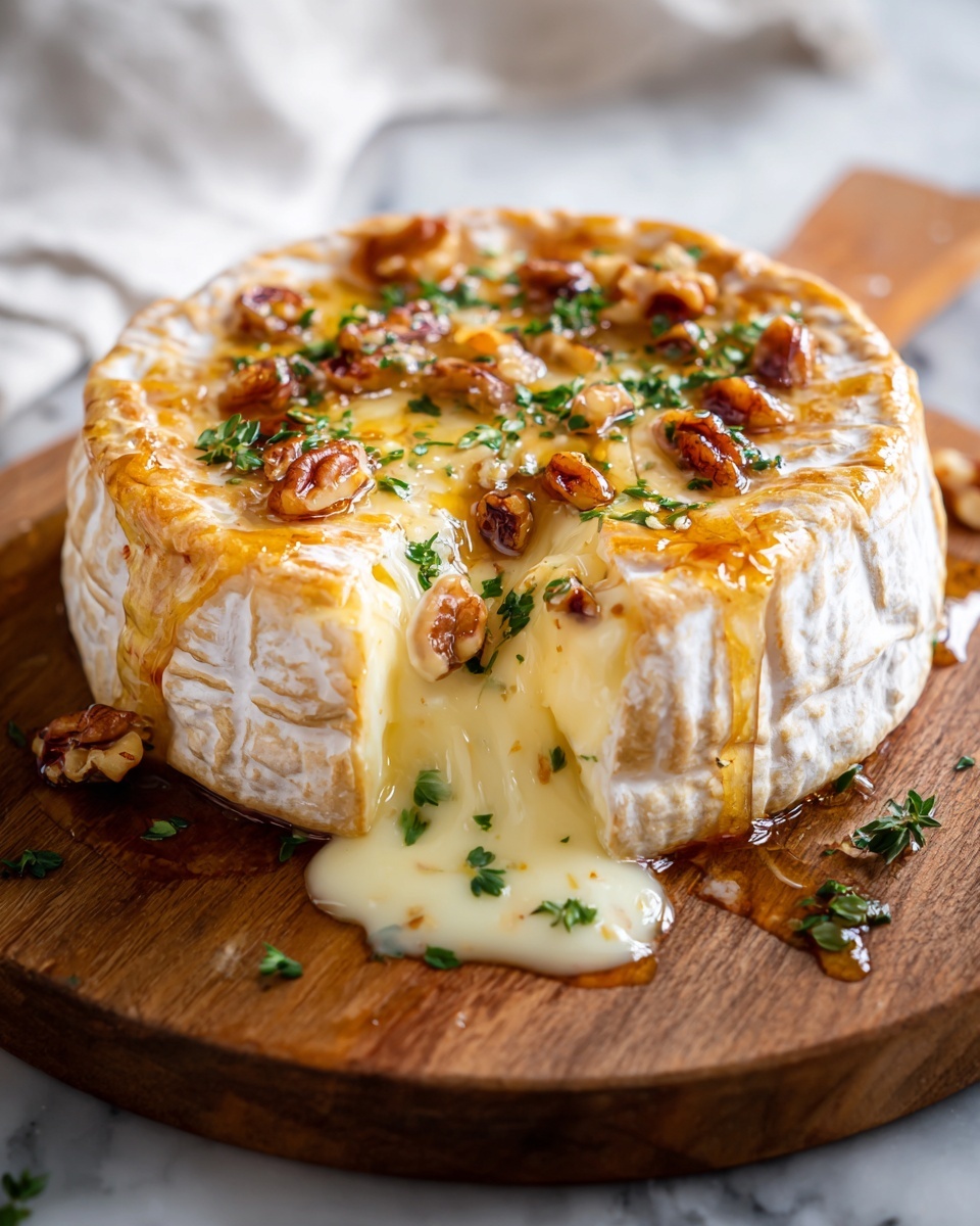 Savory Baked Brie with Garlic and Herbs Recipe - Recipe Image