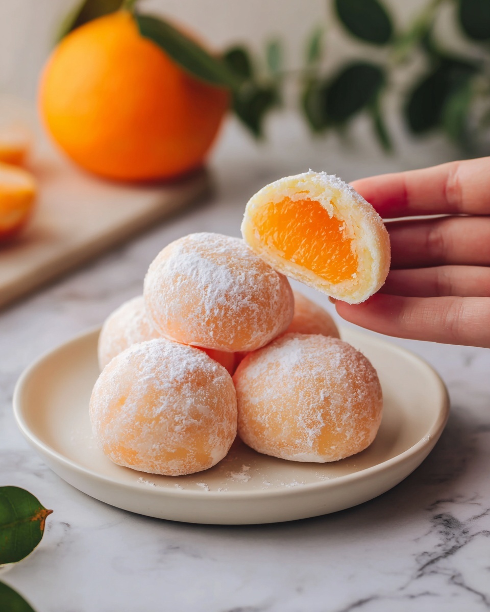 Whole Peach Mochi Recipe (Soft & Chewy) Recipe - Recipe Image