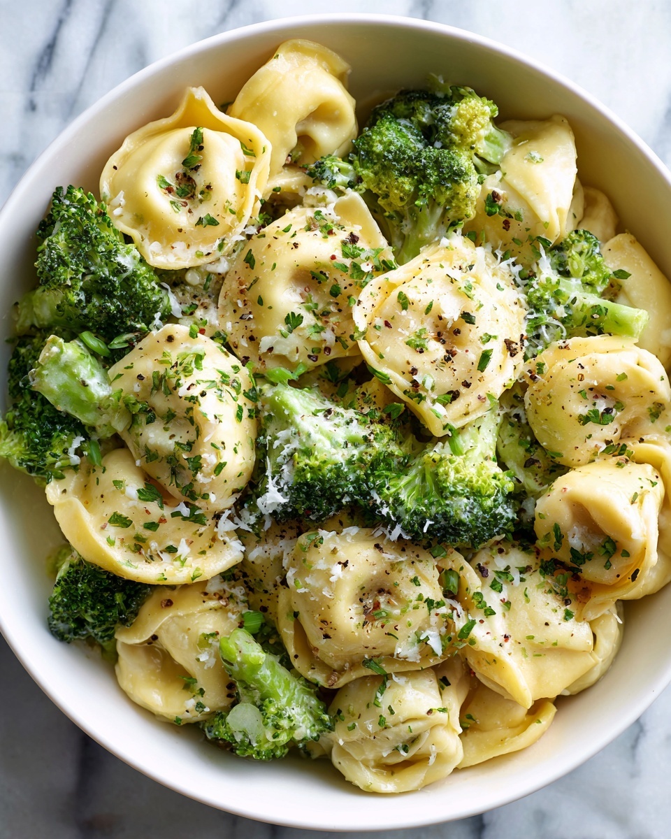 Garlic Parmesan Tortellini with Broccoli Recipe - Recipe Image