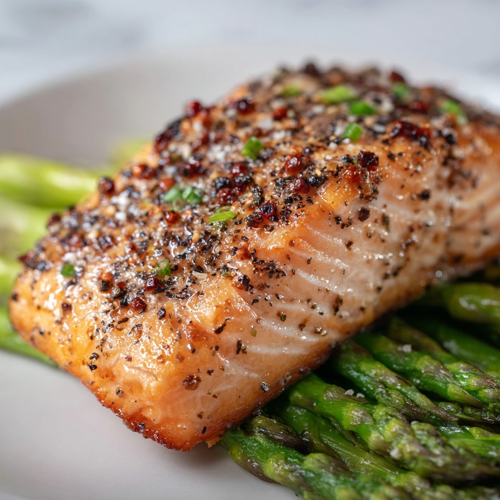 Garlic Butter Salmon & Asparagus Recipe - Recipe Image