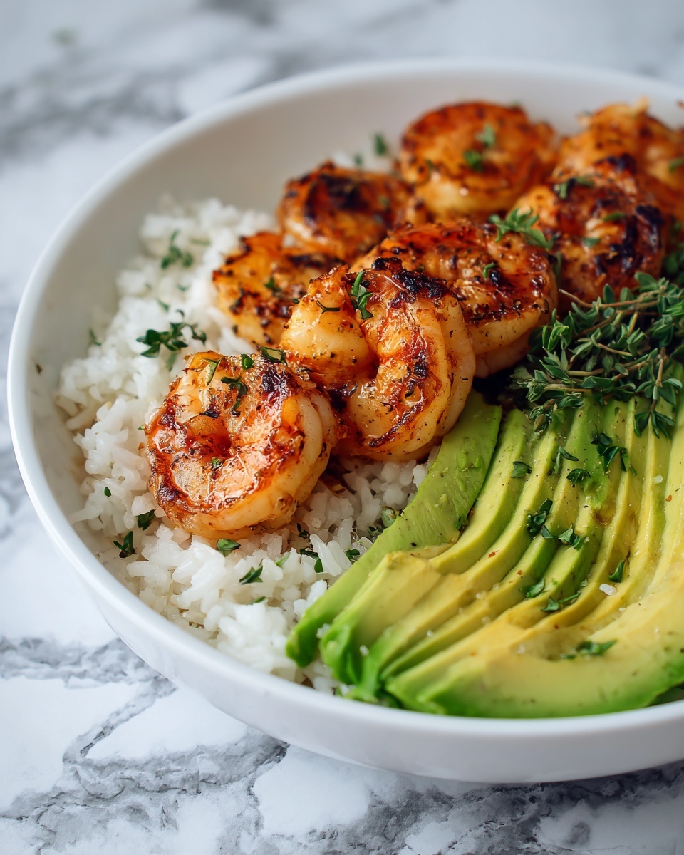 Spicy Shrimp and Avocado Rice Bowl Recipe - Recipe Image