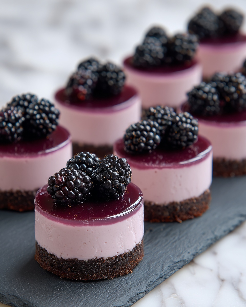 Blackberry Mini Cheesecakes Recipe - Recipe Image
