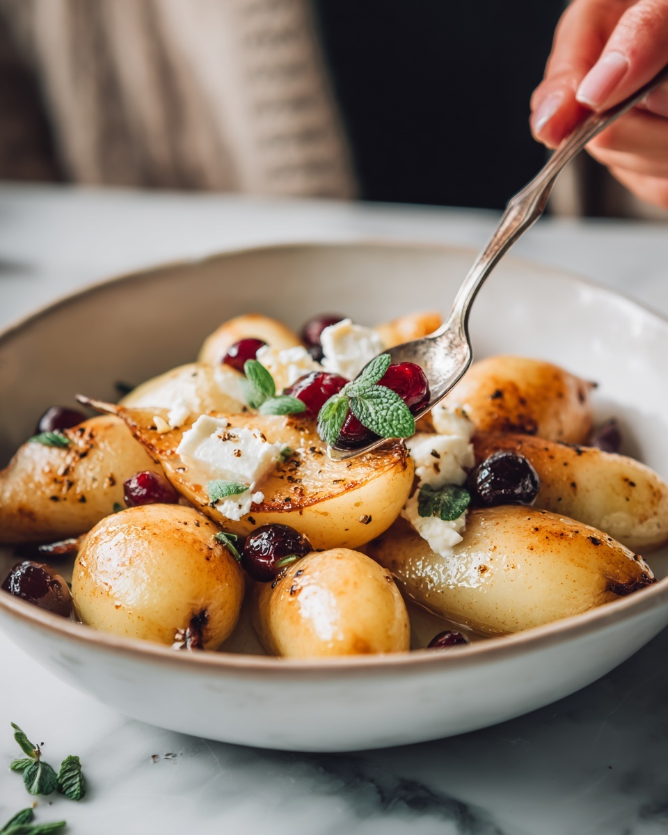 Baked Pears with Feta, Honey, and Cranberries Recipe - Recipe Image