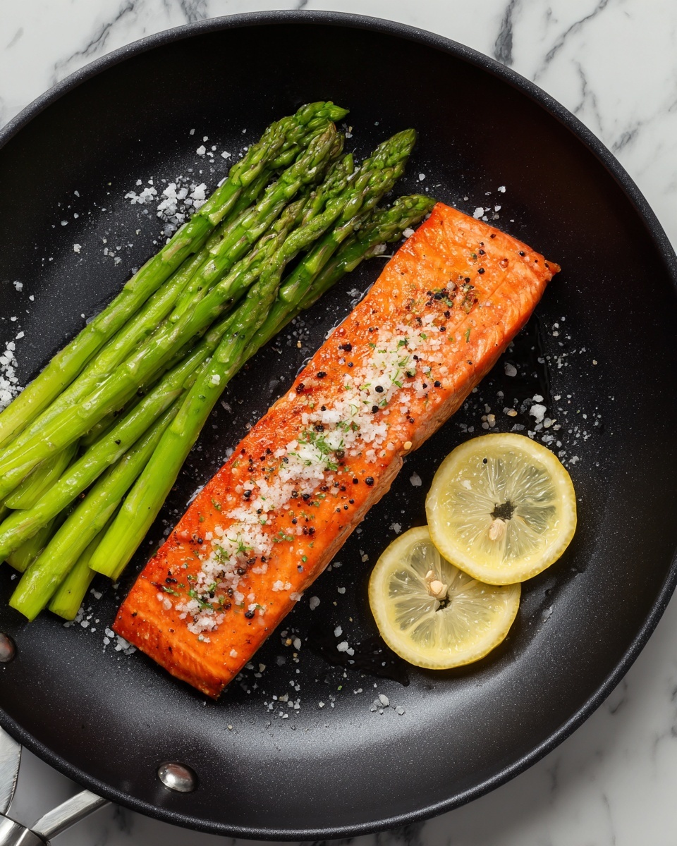 Lemon Pepper Salmon with Garlic Parmesan Asparagus Recipe - Recipe Image