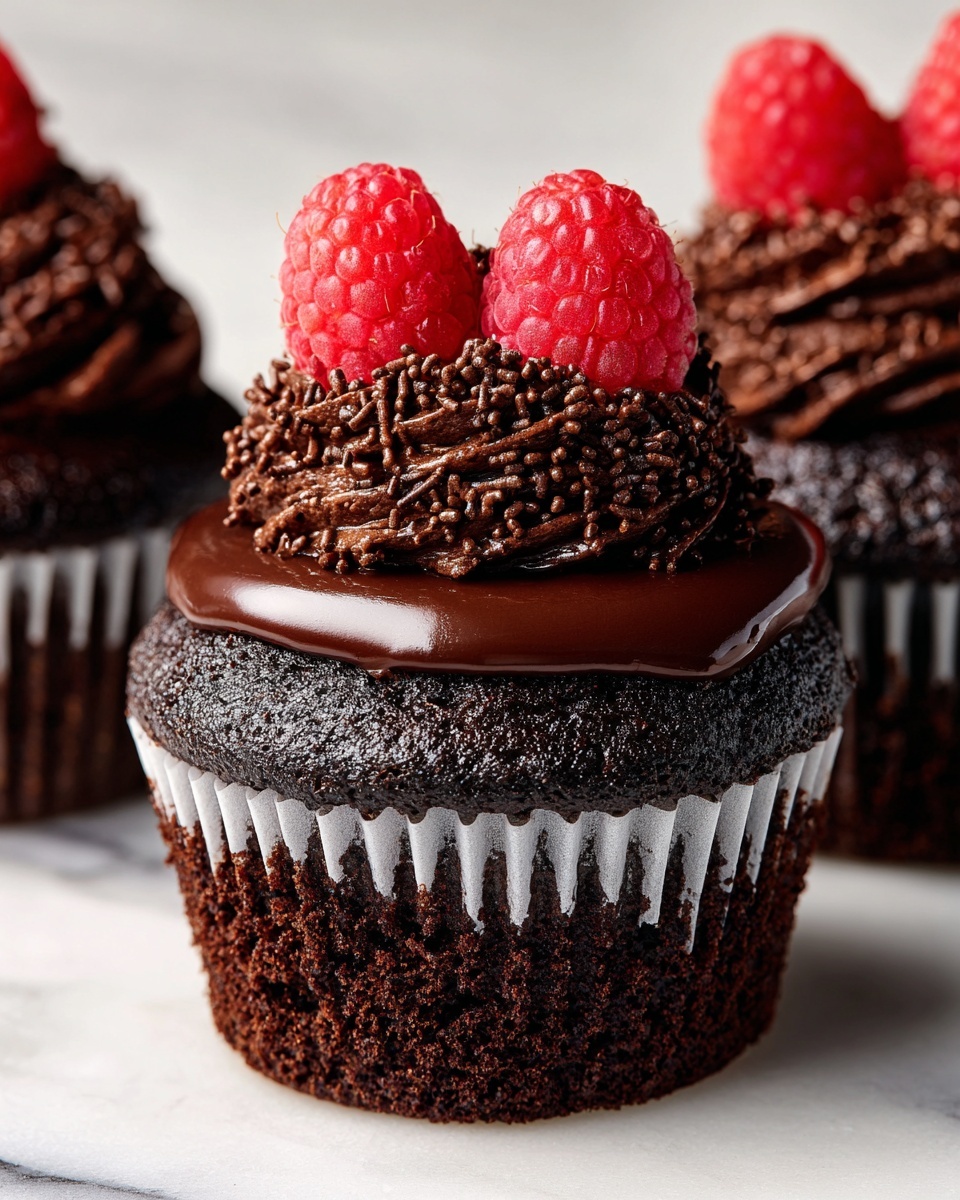 Irresistible Raspberry Chocolate Cupcakes Recipe - Recipe Image