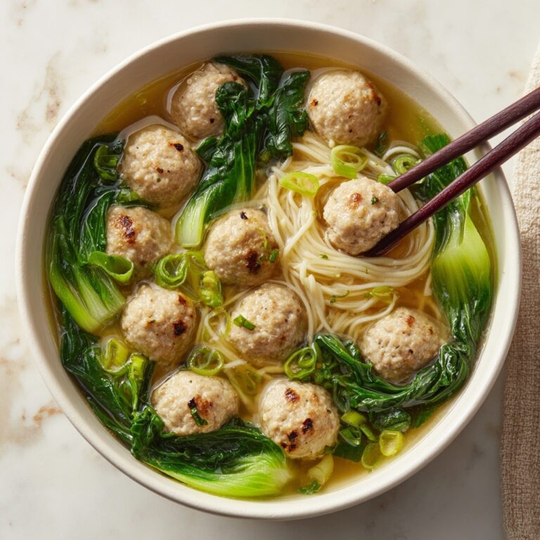 Vietnamese Mustard Green Soup with Shrimp Balls Recipe