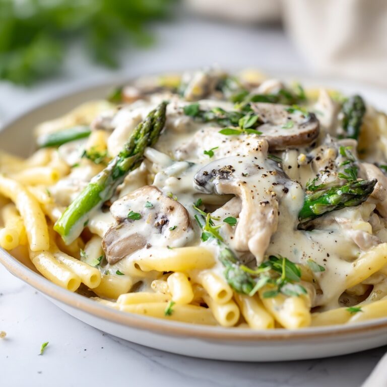 Creamy Mushroom and Asparagus Chicken Penne Recipe