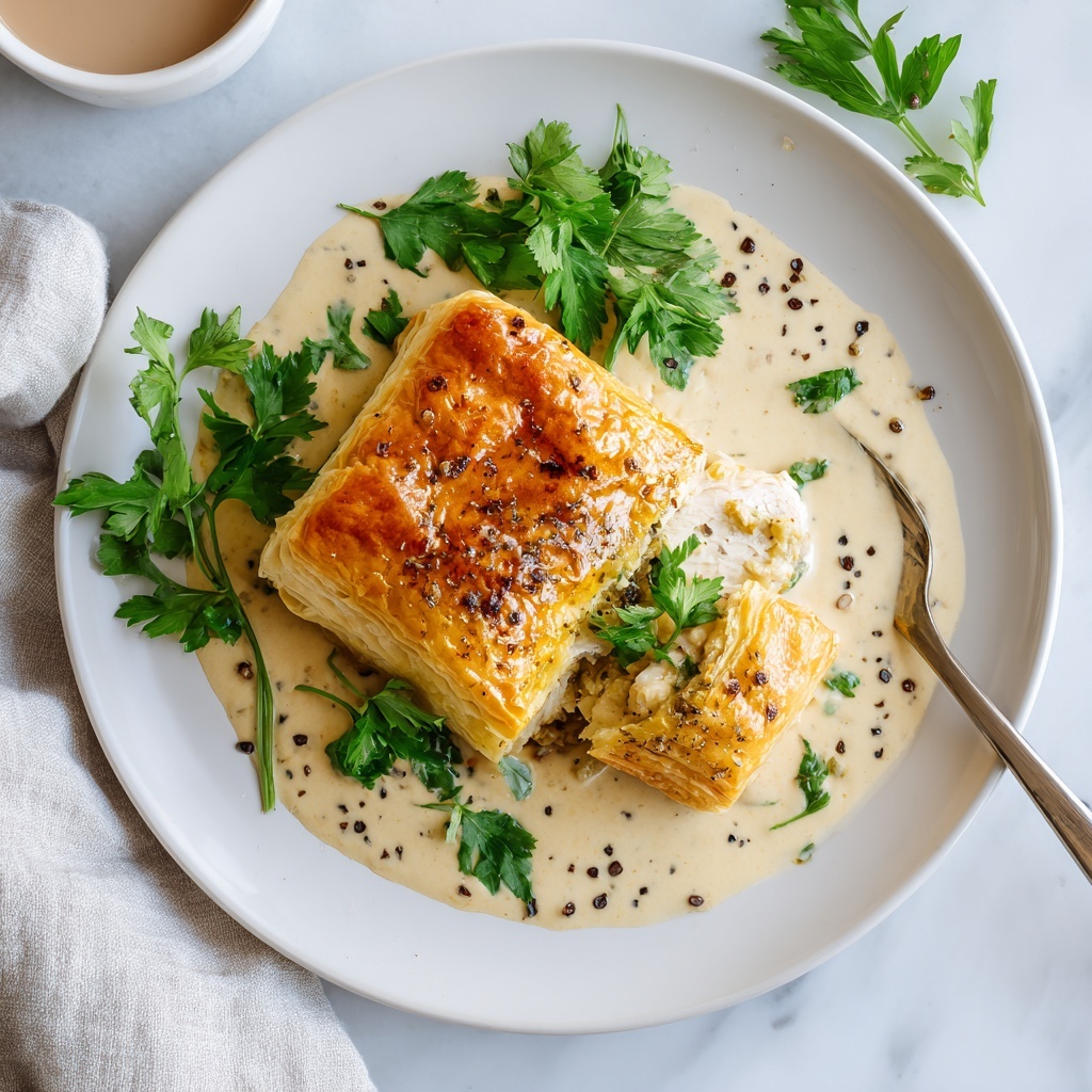 Chicken in Puff Pastry with Mustard Cream Sauce Recipe - Recipe Image