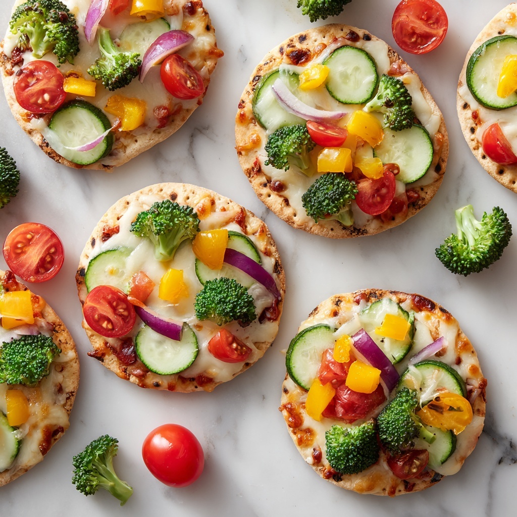 Mini Veggie Pizzas on Cauliflower Crust Recipe - Recipe Image