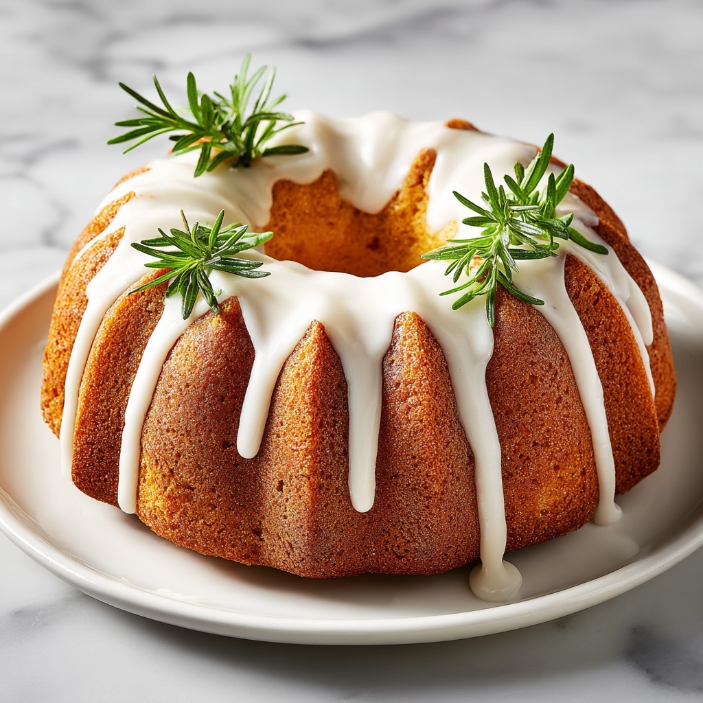 Rosemary-Lemon Bundt Cake with Candied Rosemary Recipe - Recipe Image