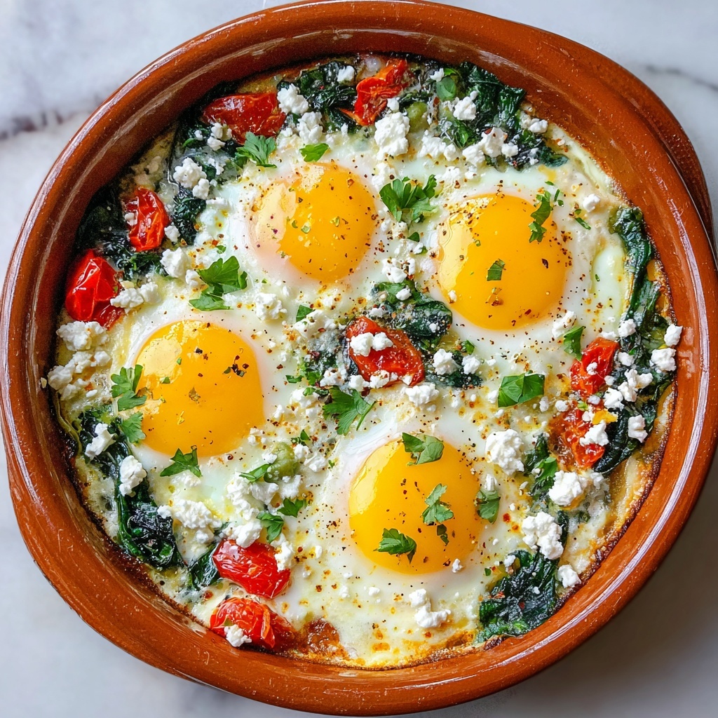 Mediterranean Baked Feta Eggs Recipe - Recipe Image