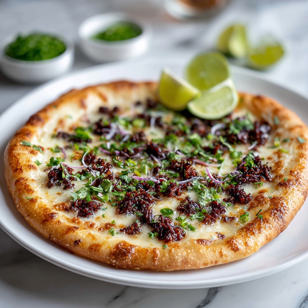 Crispy Oven-Baked Birria Pizza Recipe - Recipe Image