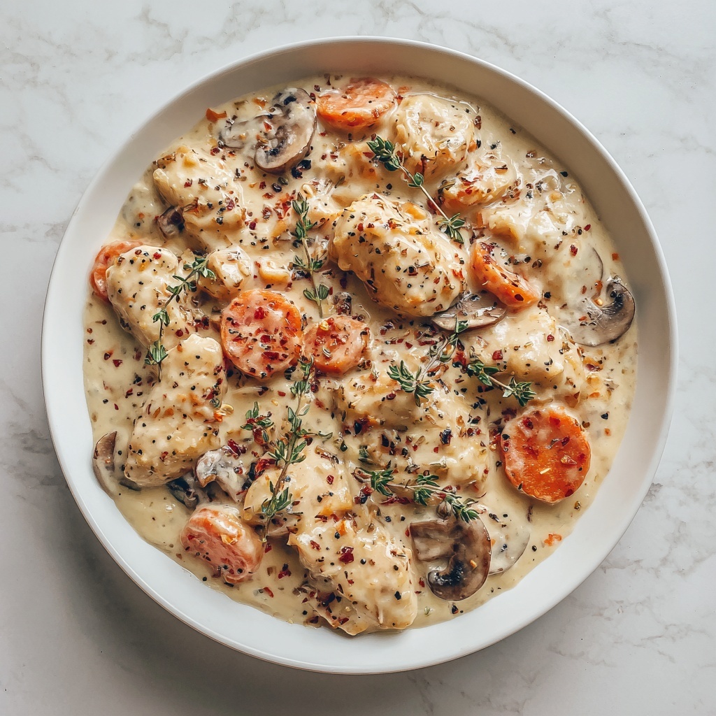 Creamy Mushroom Chicken and Wild Rice Soup Recipe - Recipe Image
