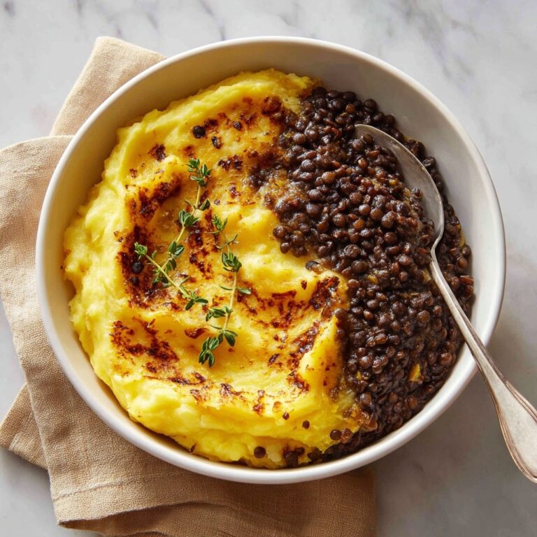 Vegan French Onion Shepherd&#8217;s Pie with Lentils &#038; Cauliflower Potato Mash Recipe