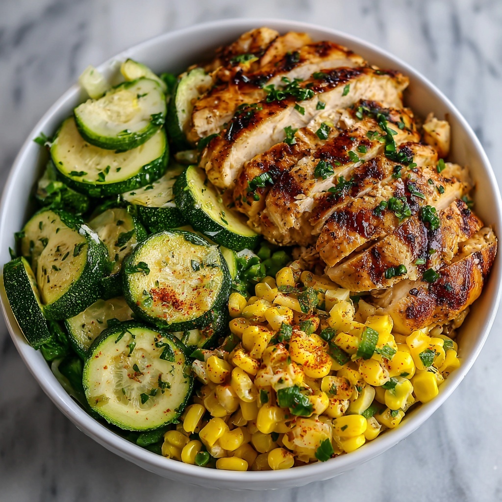 Garlic Butter Chicken with Zucchini & Corn Recipe - Recipe Image