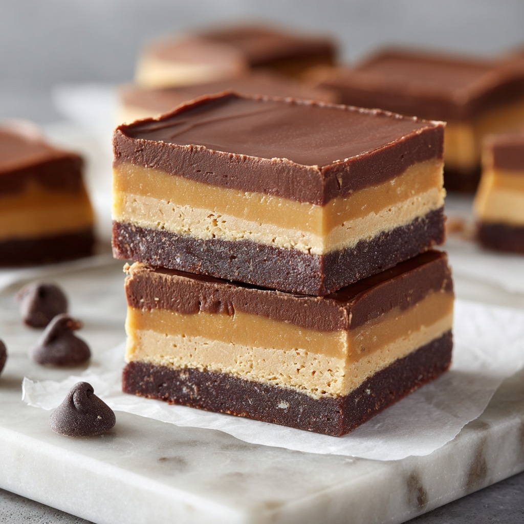 No-Bake Peanut Butter Buckeye Bars Recipe - Recipe Image