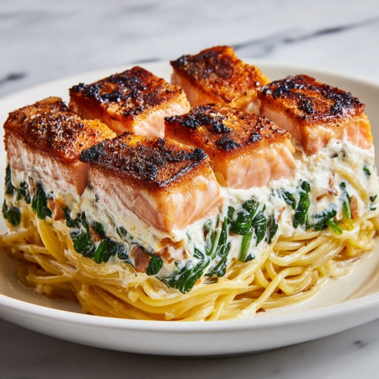 Blackened Salmon Stuffed with Spinach and Parmesan Recipe