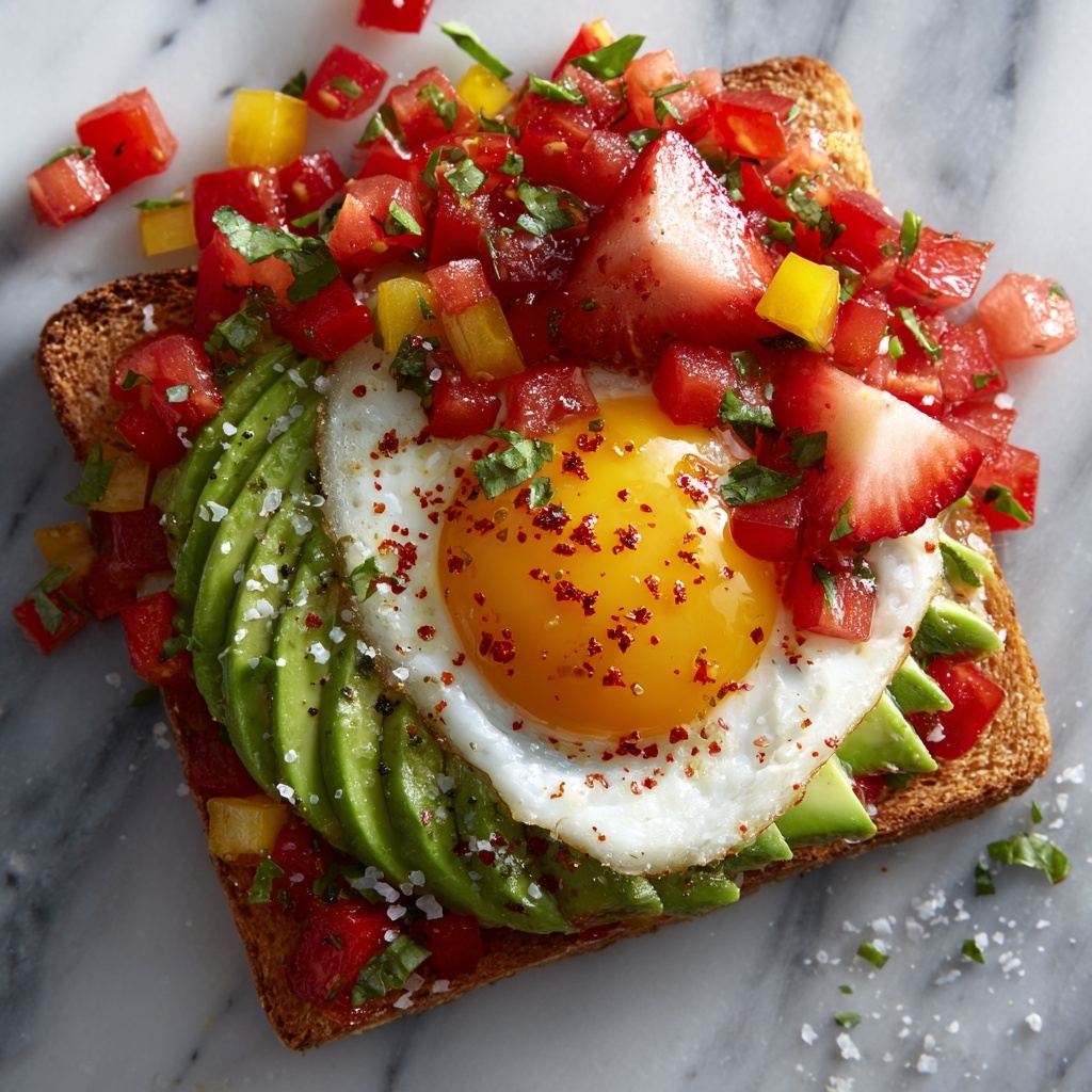 Avocado Toast with Fried Eggs and Fresh Fruit Recipe - Recipe Image