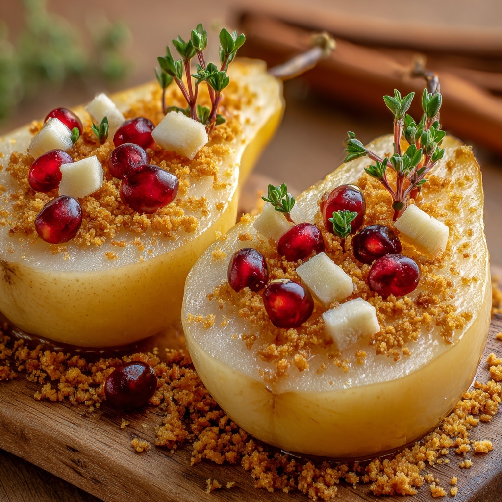 Baked Pears with Goat Cheese, Honey, and Cranberries Recipe - Recipe Image