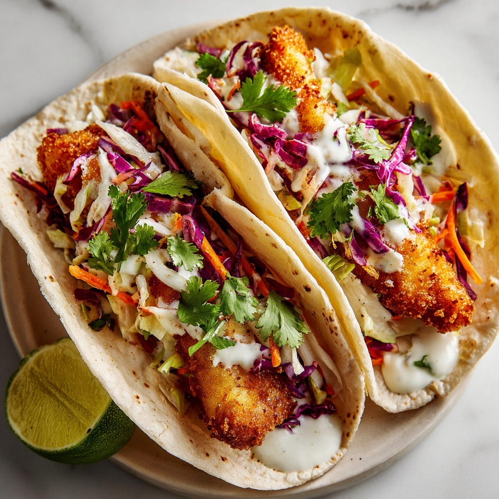 Crispy Fish Tacos with Cilantro Lime Slaw Recipe - Recipe Image