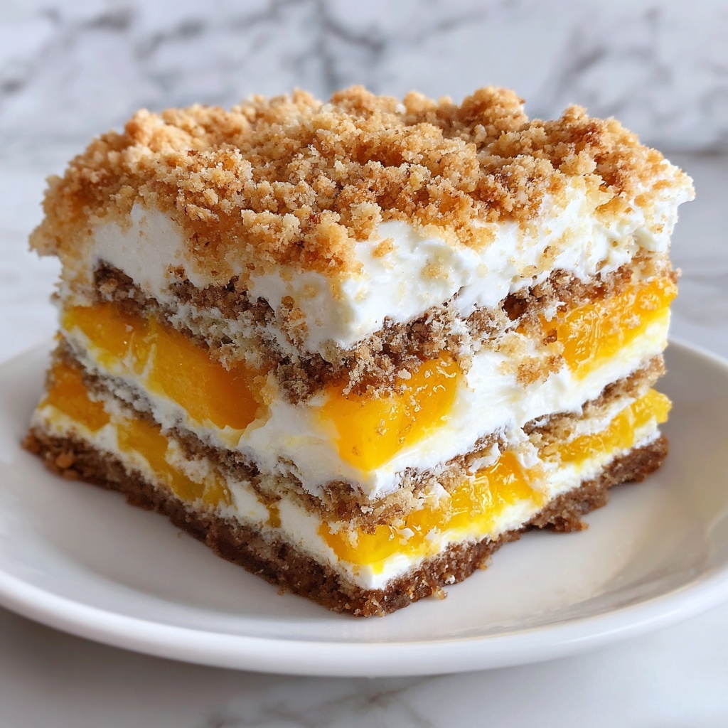 Peach Cobbler Cheesecake Bars Recipe - Recipe Image