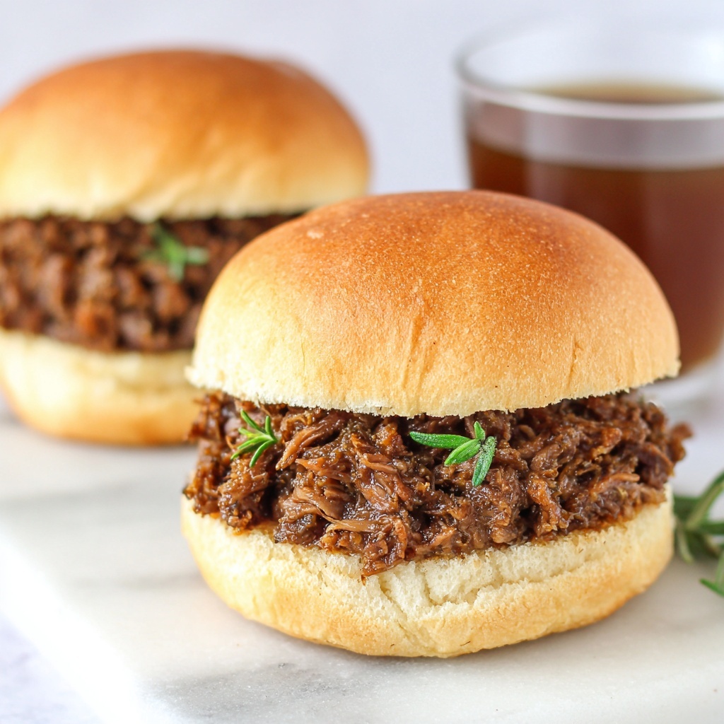 Slow Cooker French Dip Sandwiches Recipe - Recipe Image