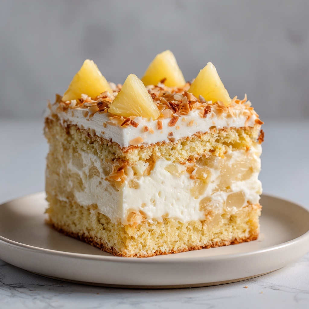 Hawaiian Pineapple Coconut Poke Cake Recipe - Recipe Image