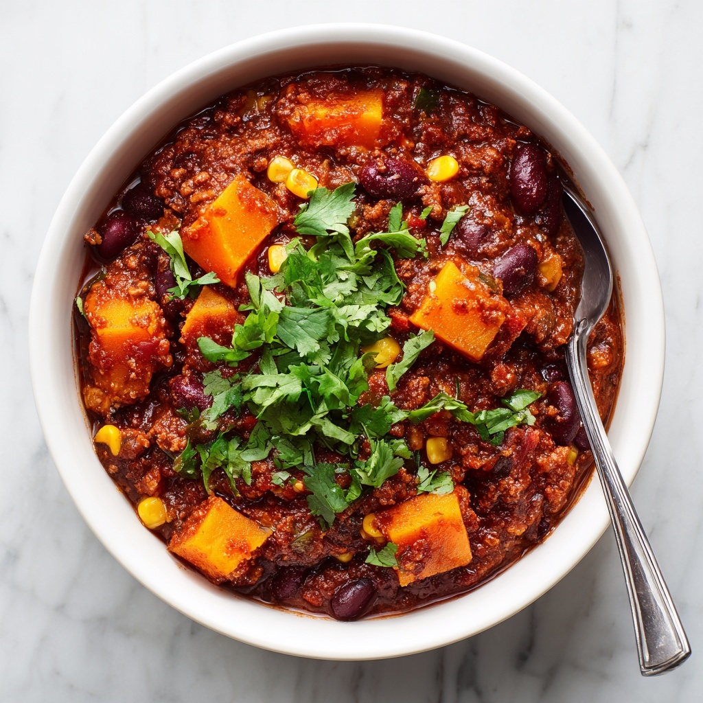 Easy Butternut Squash Chili With Turkey or Beef Recipe - Recipe Image