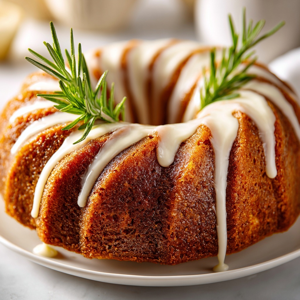 Rosemary-Lemon Bundt Cake with Candied Rosemary Recipe - Recipe Image