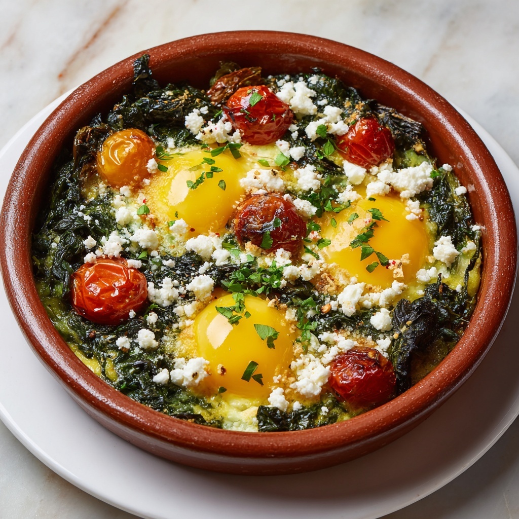 Mediterranean Baked Feta Eggs Recipe - Recipe Image