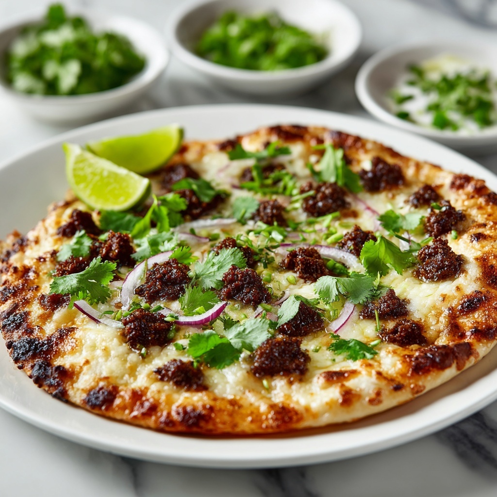 Crispy Oven-Baked Birria Pizza Recipe - Recipe Image
