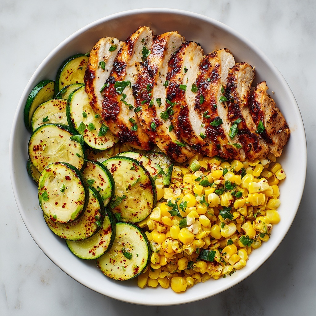 Garlic Butter Chicken with Zucchini & Corn Recipe - Recipe Image