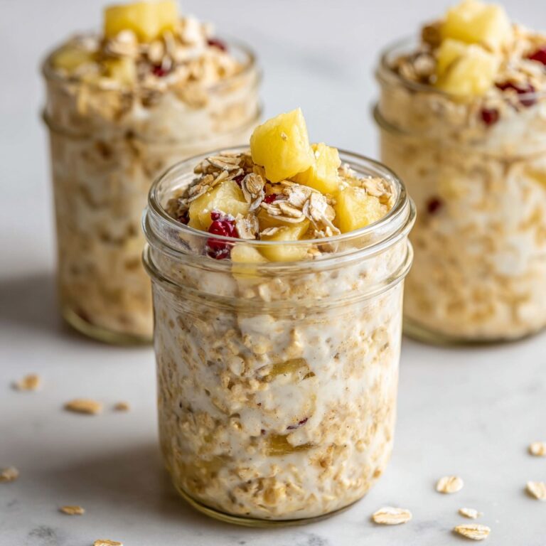 Pineapple Upside-Down Overnight Oats Recipe