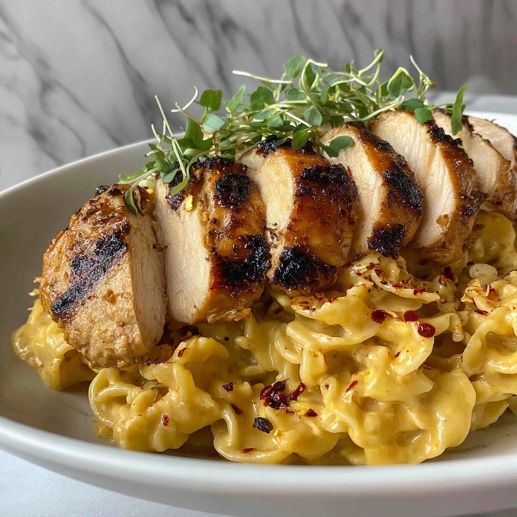 Savory Cajun Chicken over Creamy Parmesan Linguine Recipe - Recipe Image