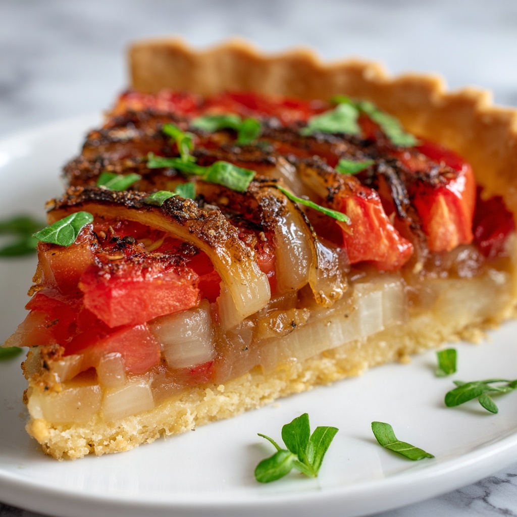 Beefsteak Tomato Tart with Caramelized Onions & Thyme Recipe - Recipe Image
