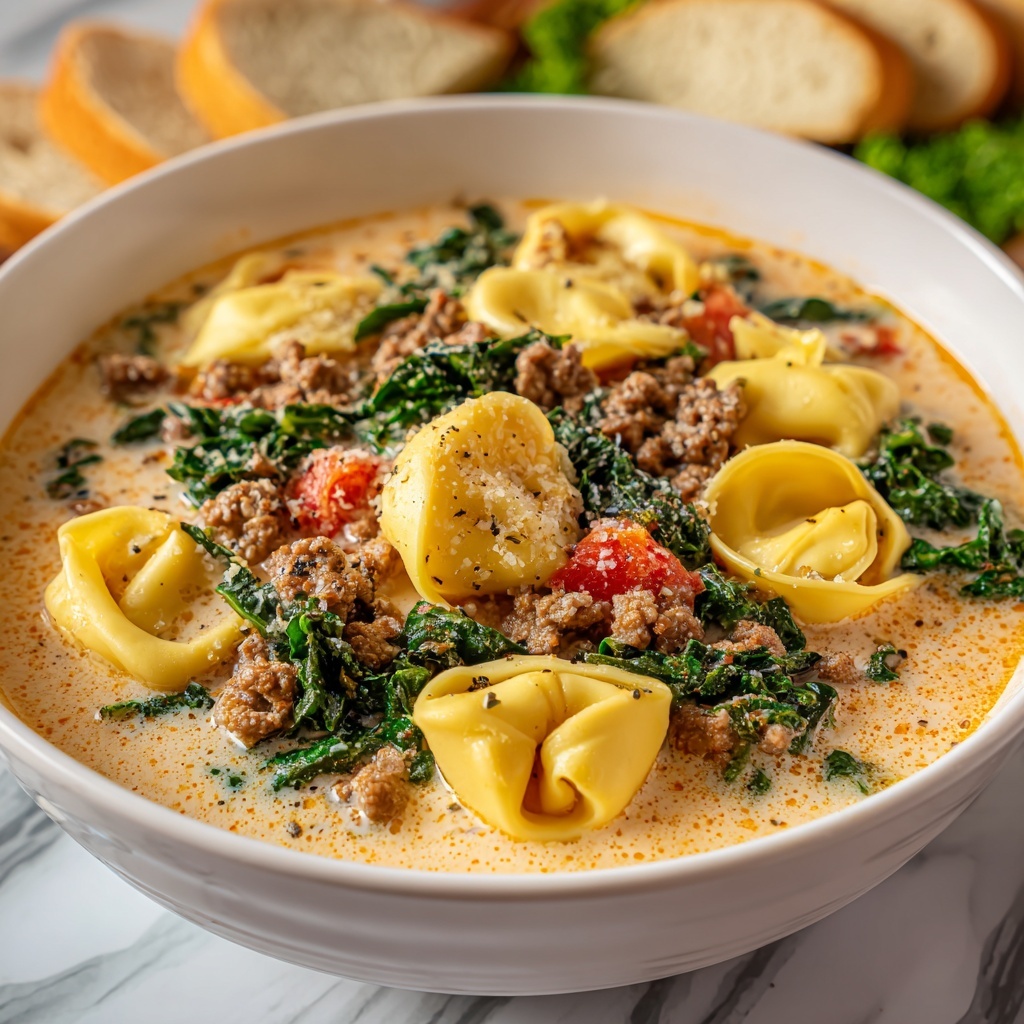Spicy Sausage and Tortellini Soup Recipe - Recipe Image