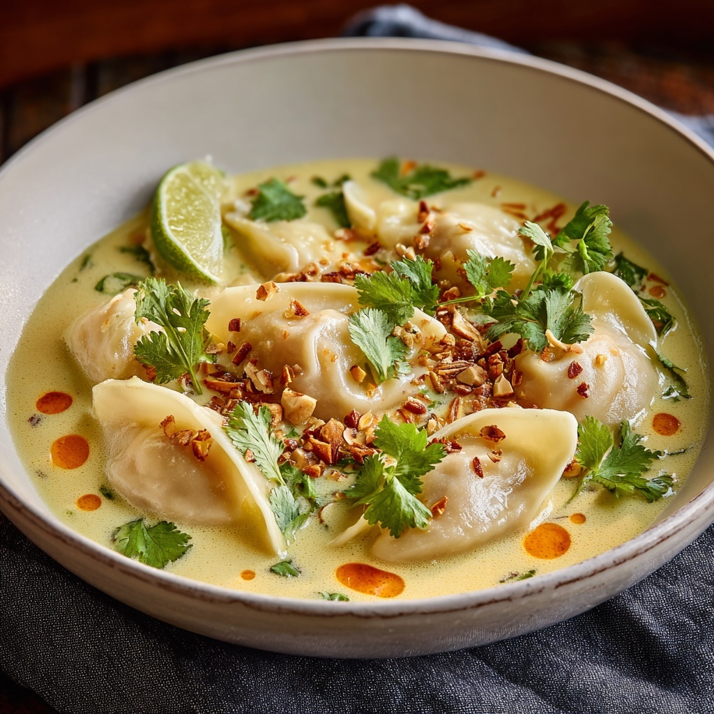 Thai Coconut Curry Dumpling Soup Recipe - Recipe Image