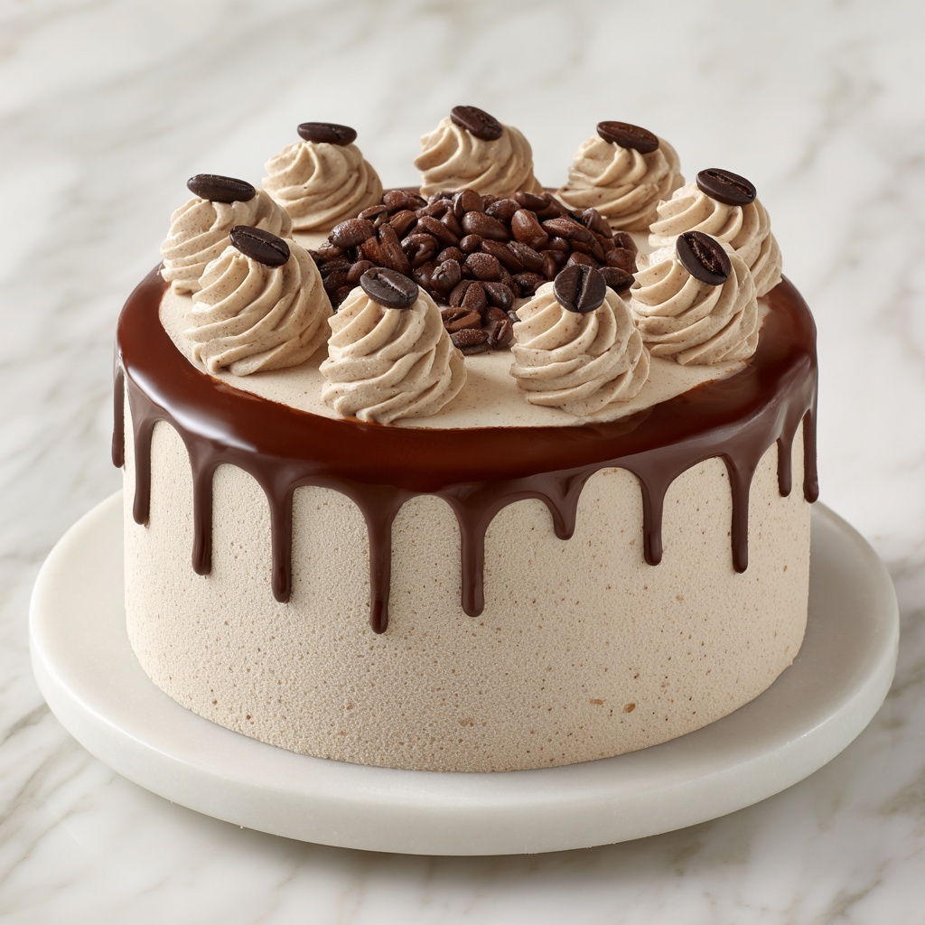Coffee Ice Cream Cake with Hot Fudge and Chocolate Shavings Recipe - Recipe Image