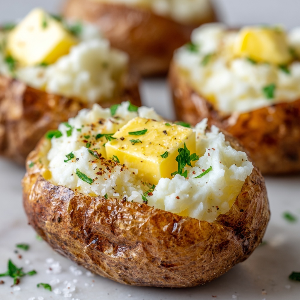 Crispy Baked Potato with Toppings Recipe - Recipe Image