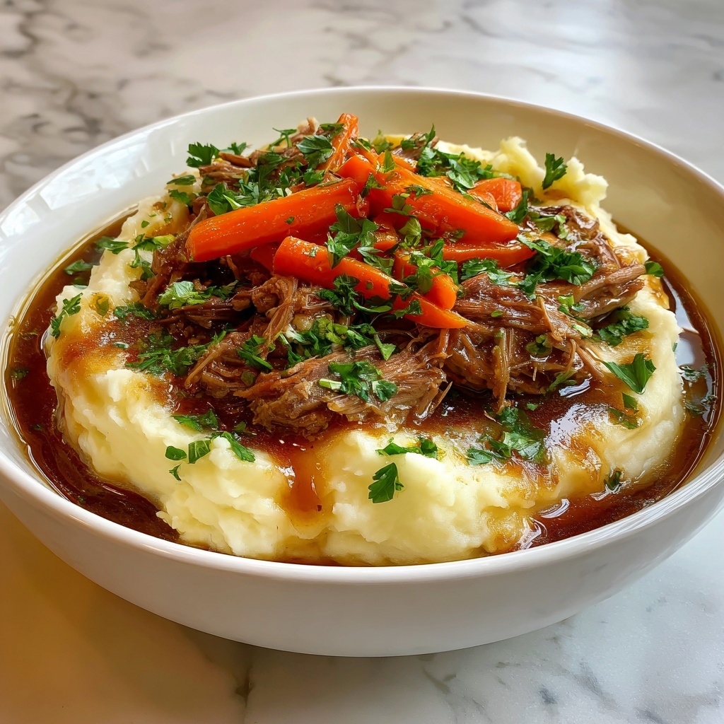 Slow Cooker Garlic Herb Pot Roast Recipe - Recipe Image